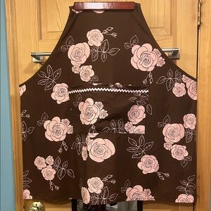 Brown and Pink Floral Apron